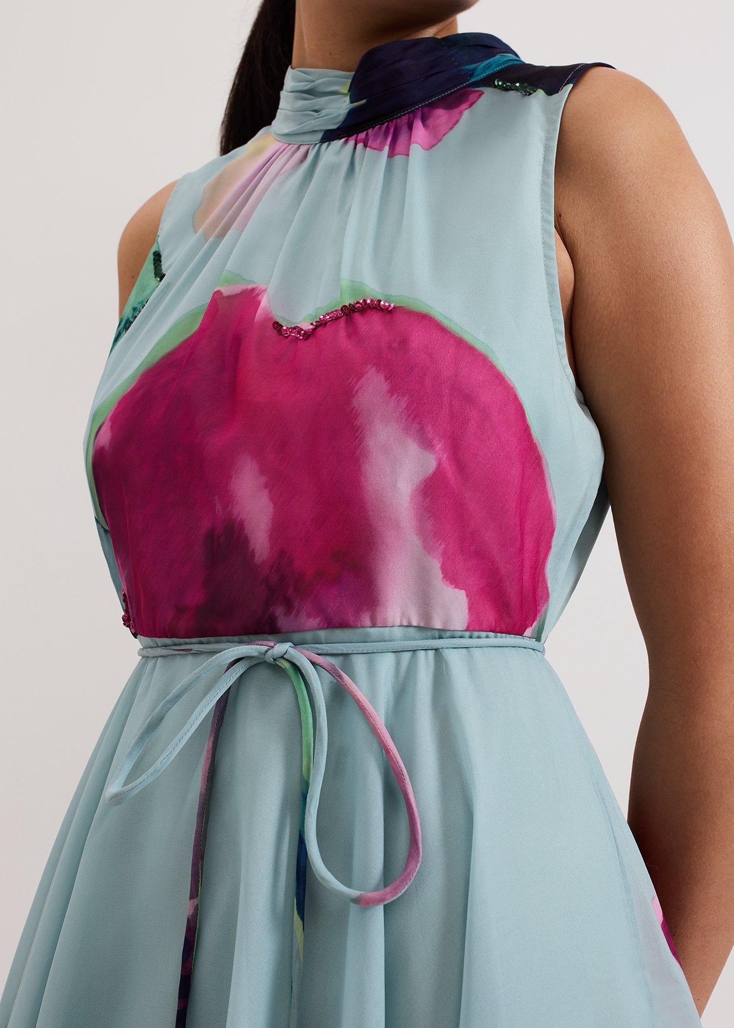 Petite Tahina Floral Sequin Dress