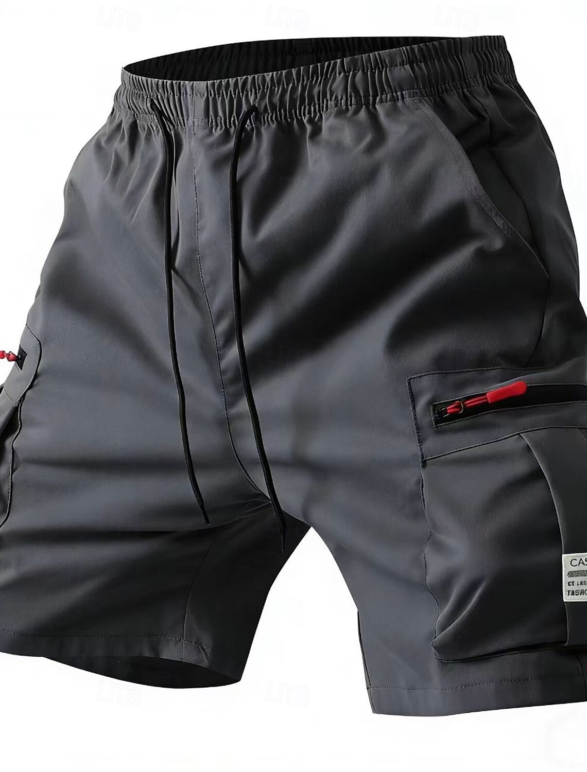 Men's Tactical Cargo Shorts Casual Pocket Elastic Waist Plain Solid #3