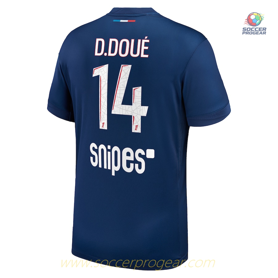 PSG Home Football Soccer Jersey Youth Soccer Jersey 2024/25 Collection Désiré Doué 1 Etoile