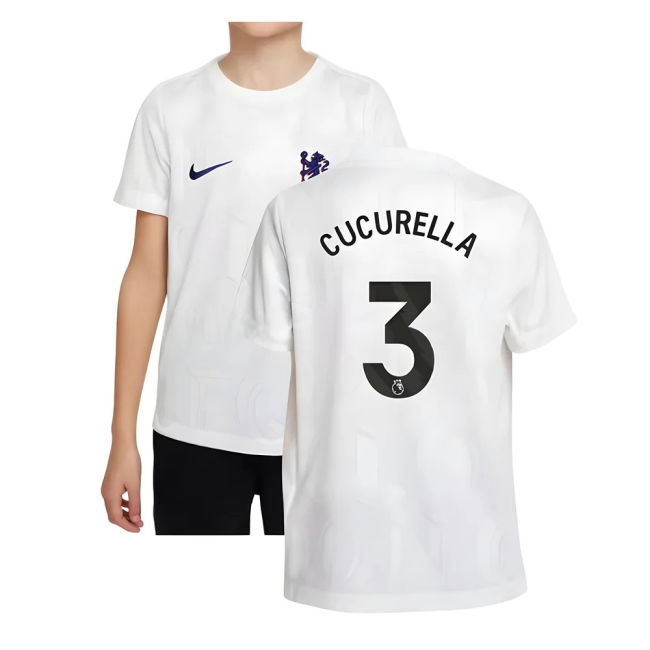Chelsea Chelsea Pre Match Shirt White Kids Cucurella #3 Match Qual...