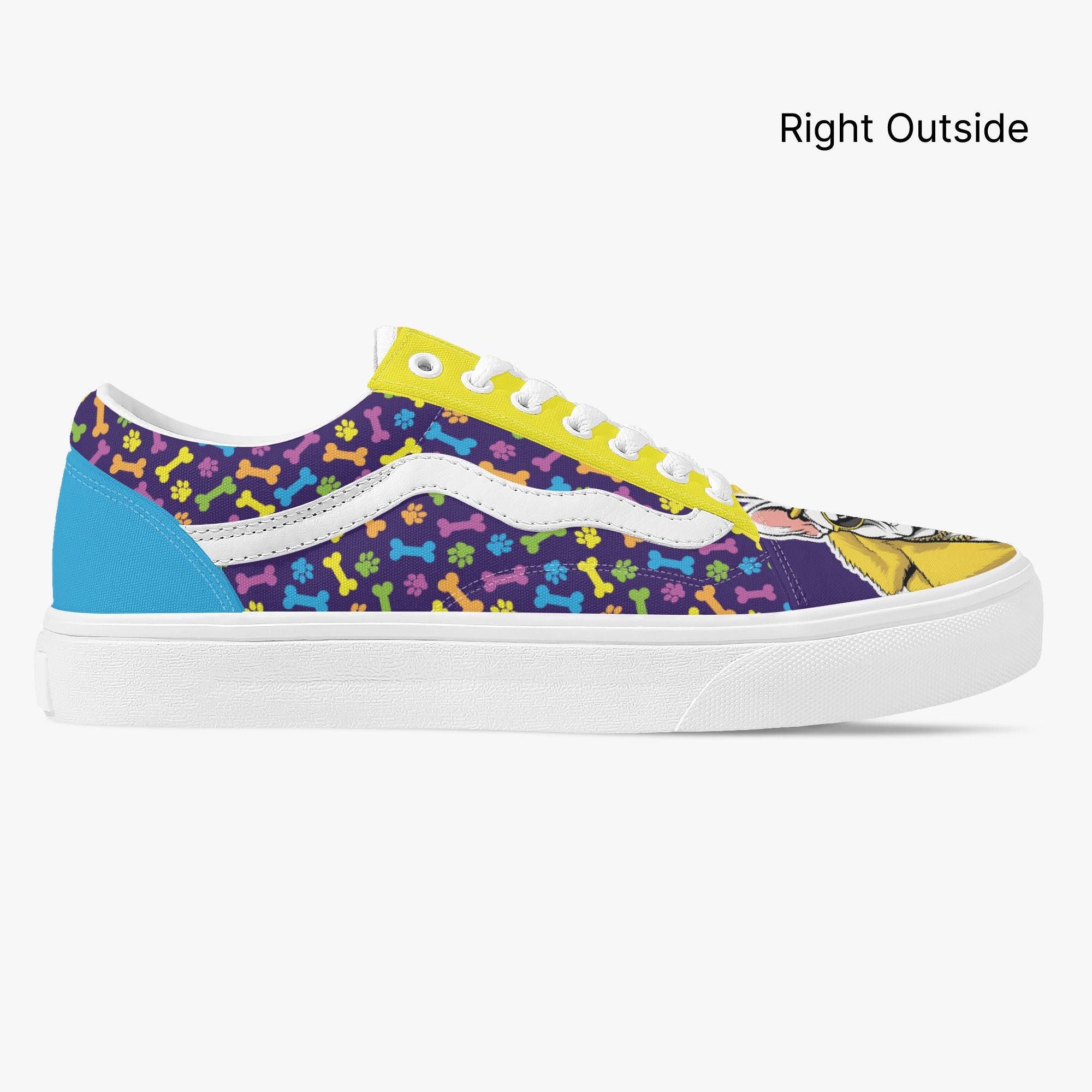 French Bulldog Lover Papi Trendy Low Top Canvas Sneakers Casual Footwear