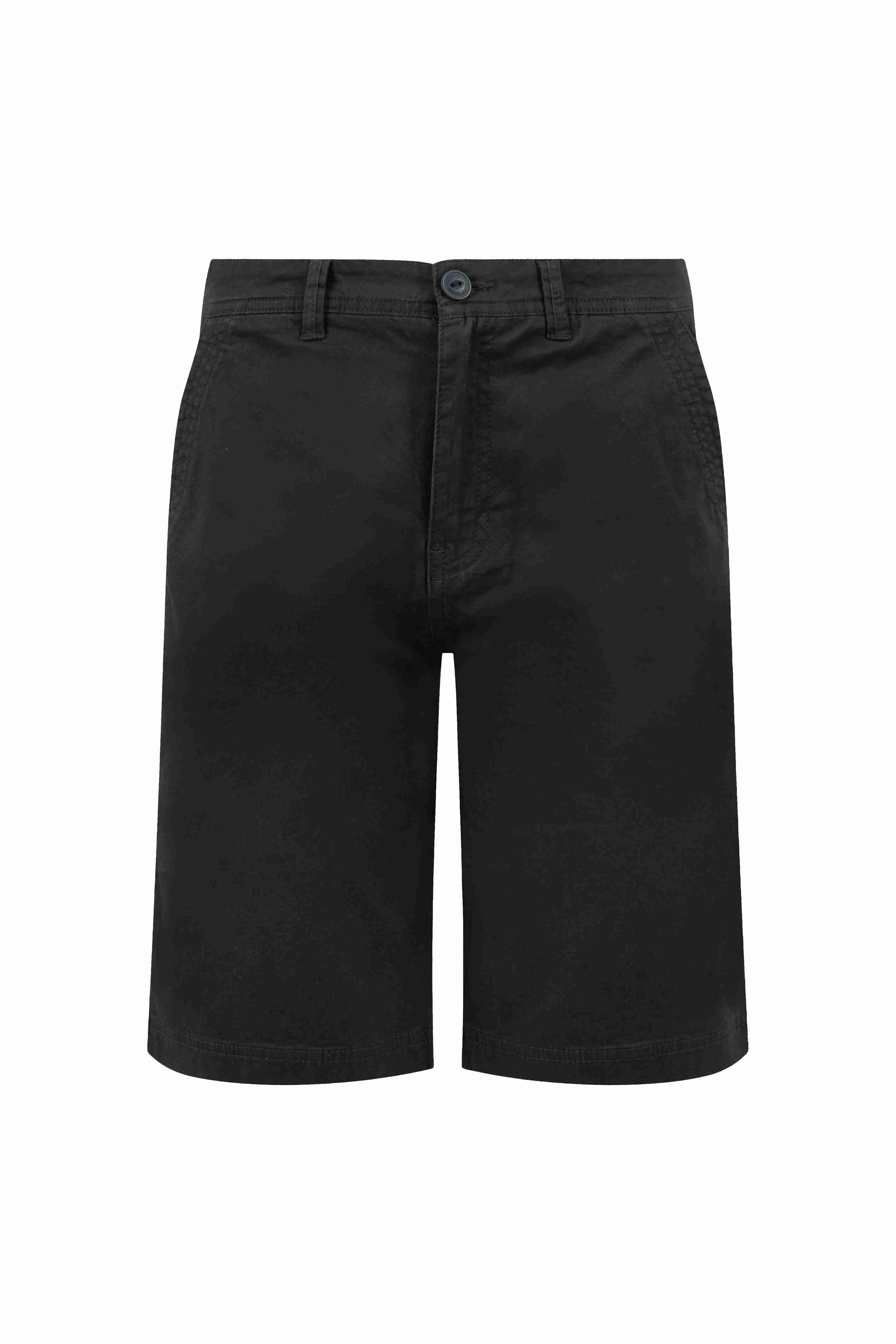 Rayburn Cotton Flat Front Shorts Washed Black