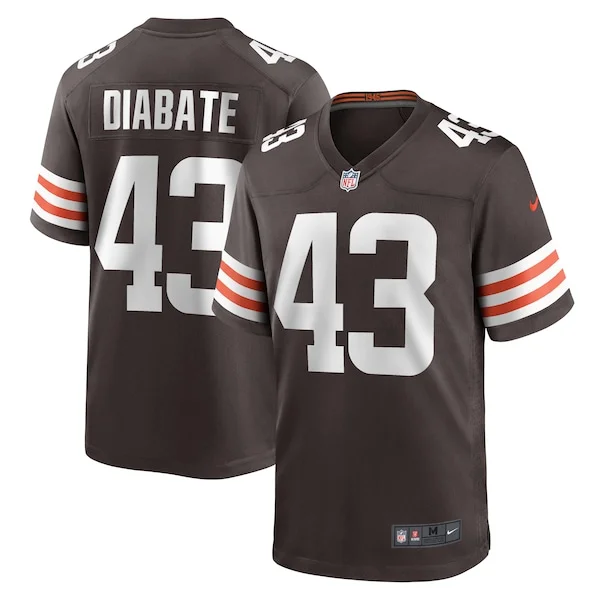 None Mohamoud Diabate Game Jersey - Brown | NFL Player Jersey