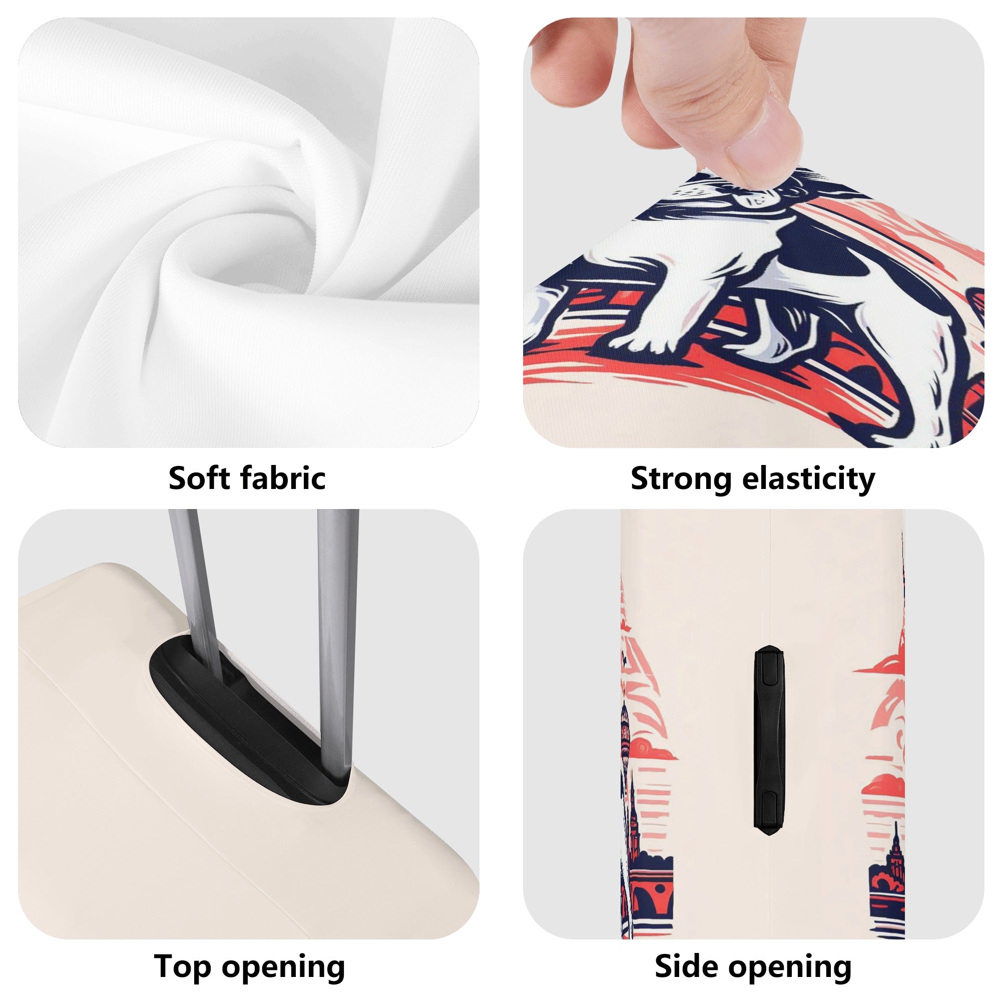 French Bulldog I Love Paris Luggage Cover Practical Pet Supply