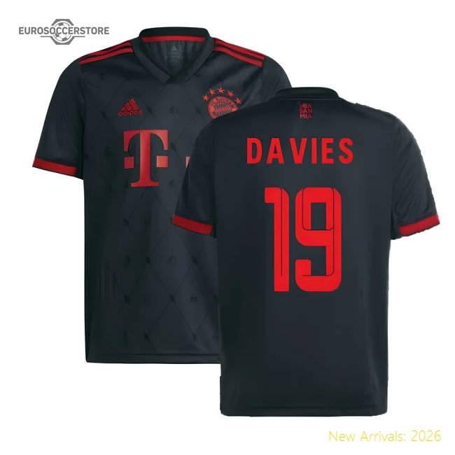 High-Quality 2022-2023 Bayern Munich Third Shirt (Kids) (Davies 19)
