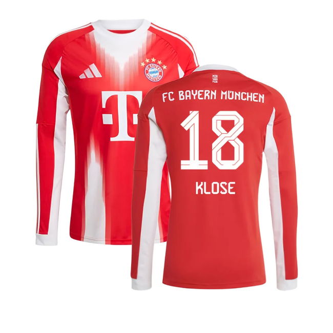 2025-2026 Home Shirt by Bayern Munich Long Sleeve (Unisex