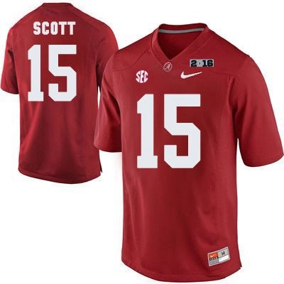 Men's Bama Crimson Tide Red 2016 game jersey None #15 stitched Jersey