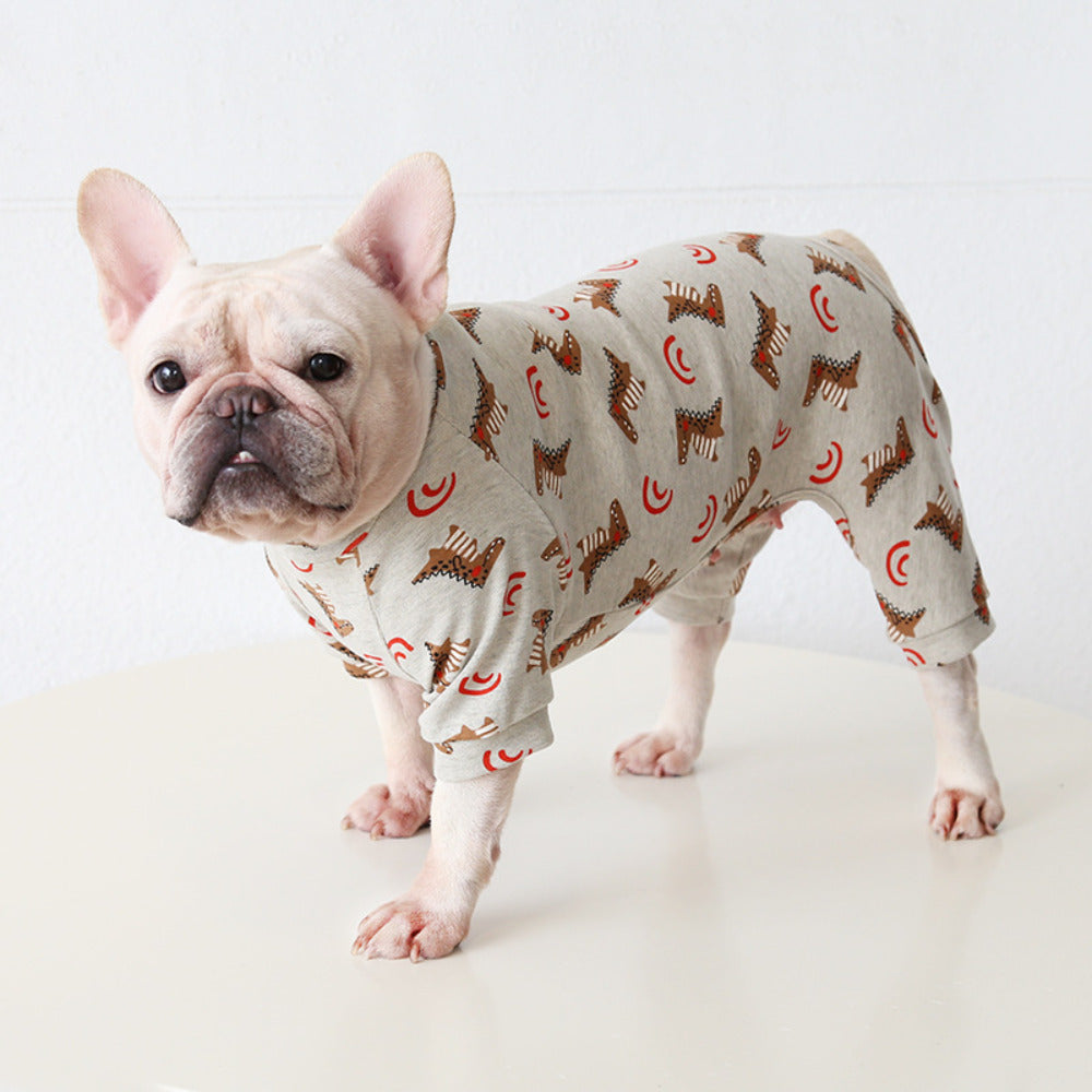 Frenchie Pajamas Cotton Onesis Suit Paw Protection | Breed-optimized