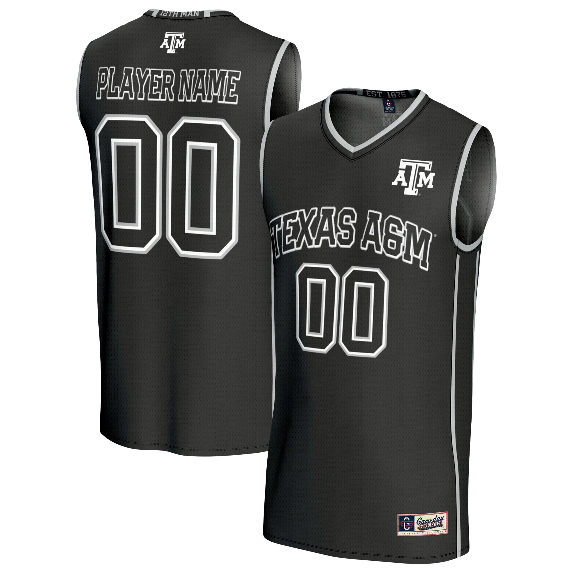 [NJP] Texas A&M Aggies GameDay Greats Unisex Lightweight Collegiate Men's Basketball NIL Pick-A-Player Fashion Jersey - Black