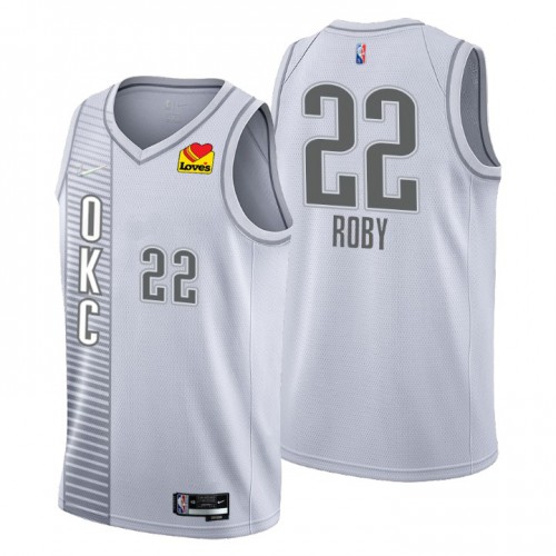 Gray Nike C. Thunder #22 NBA Jersey Game Day Wear Basketball Jersey