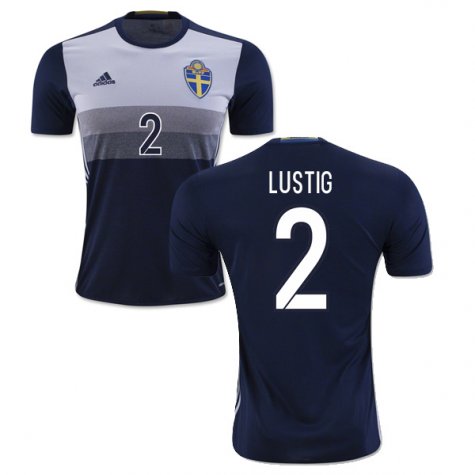 Moisture Wicking Sweden Away 2016 Lustig 2 Soccer Jersey Shirt