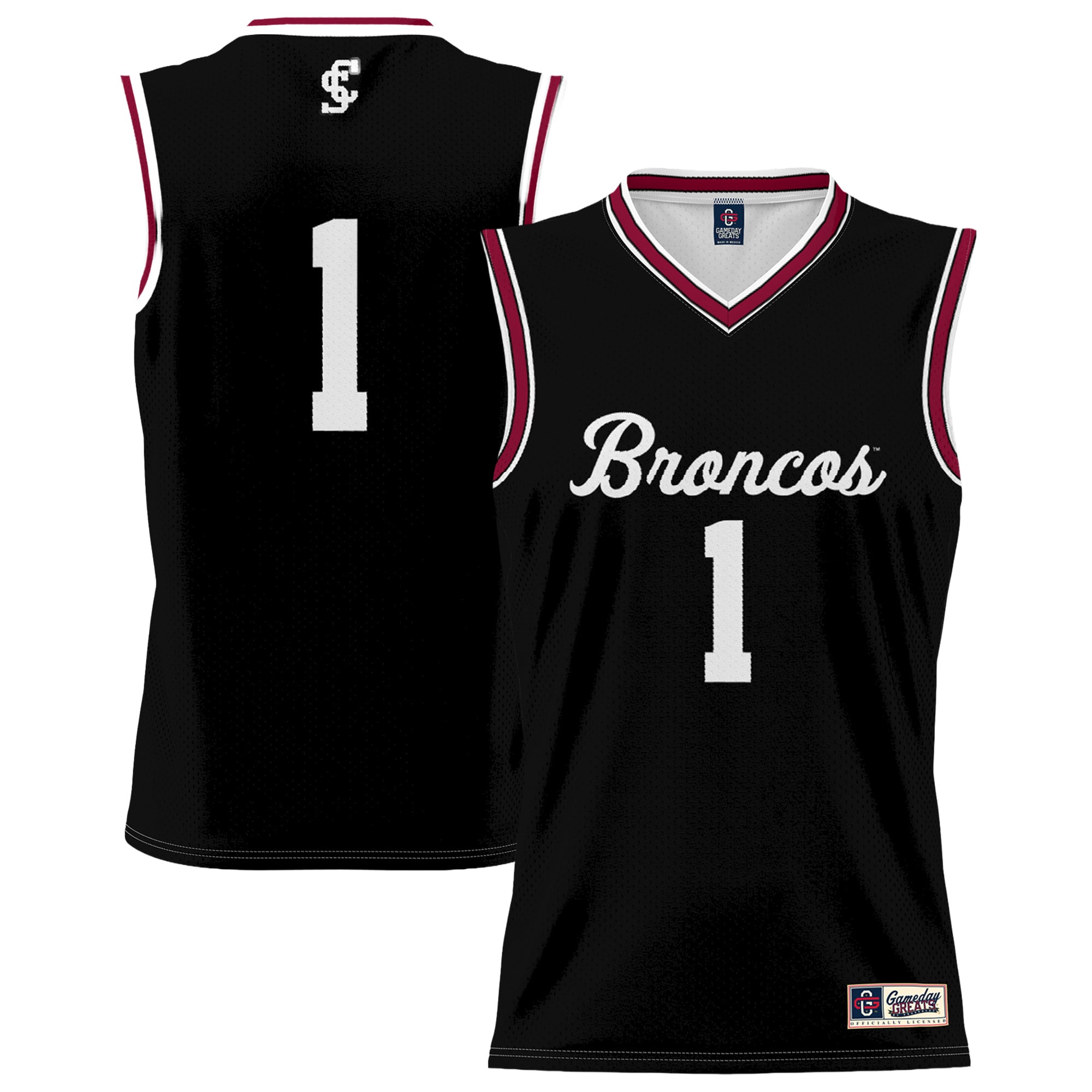 [NJP] Women's Santa Clara Broncos GameDay Greats Lightweight Collegiate Basketball Fashion Jersey - Black