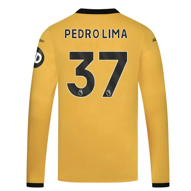 2025-2026 Wolves Long Sleeve Home Shirt (Pedro Lima 37)