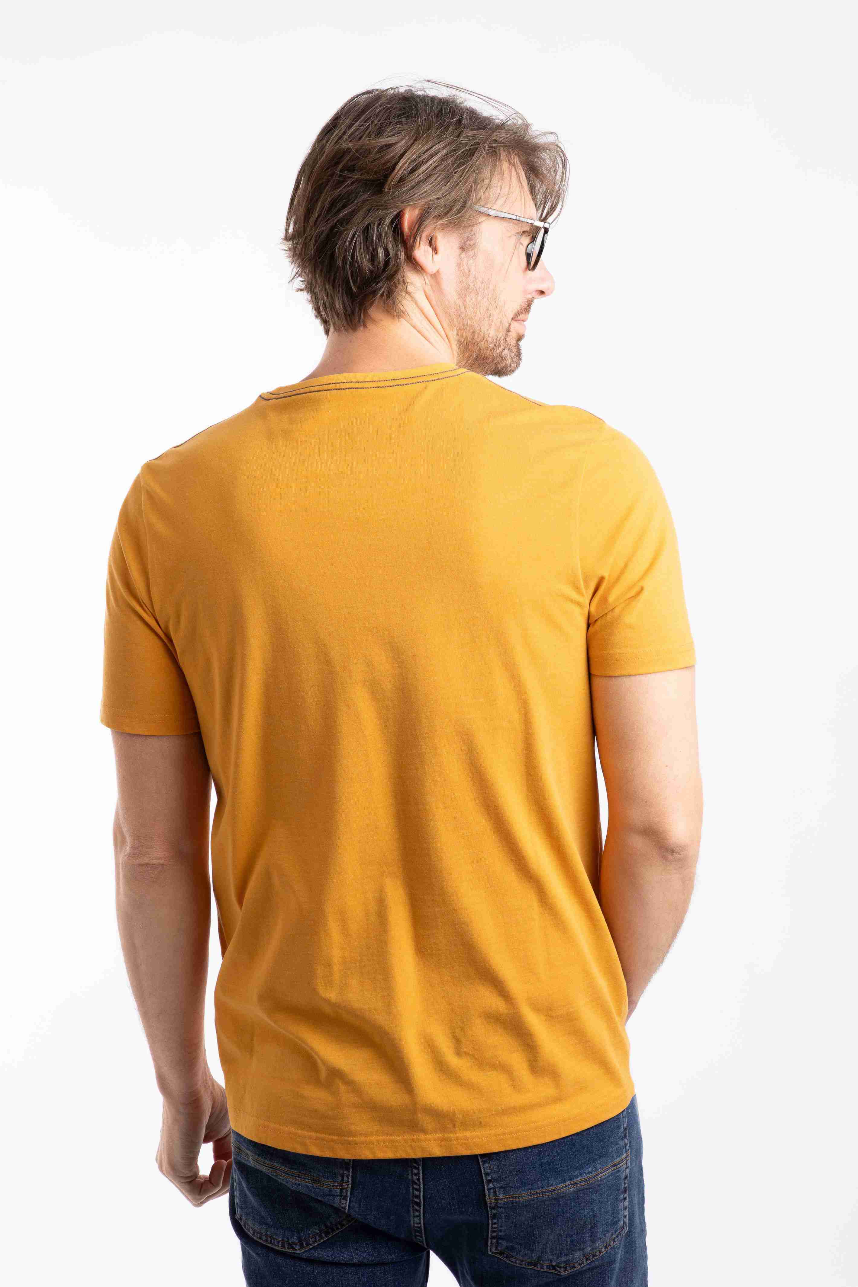Sunrise Front Print Graphic T-Shirt Mustard