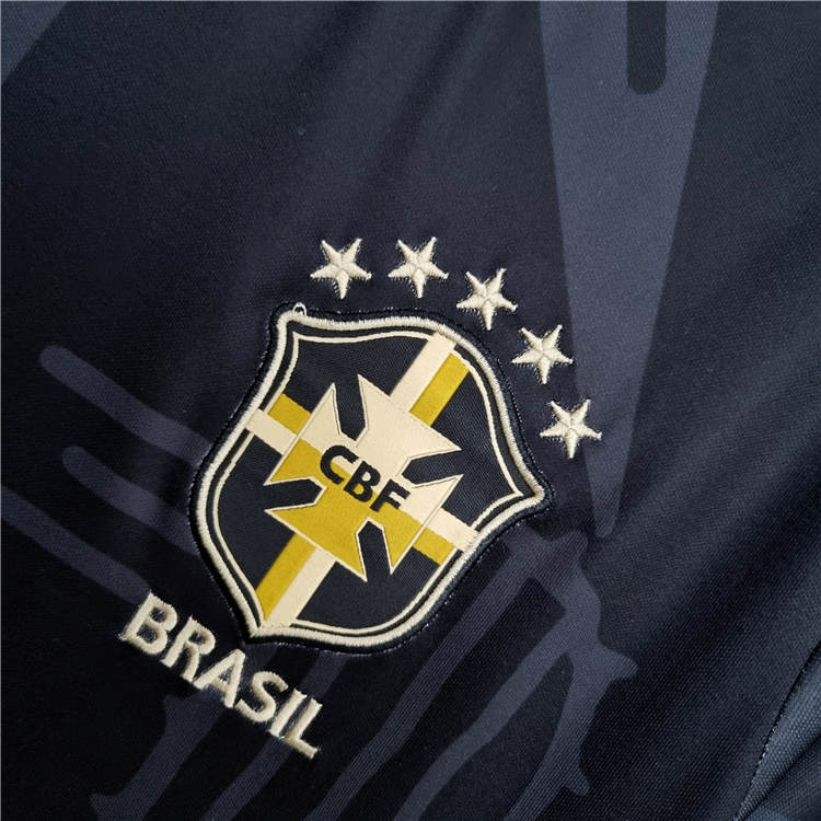 Licensed Elite Authentic Quick Dry 2022 BRAZIL BLACK SHIRT
