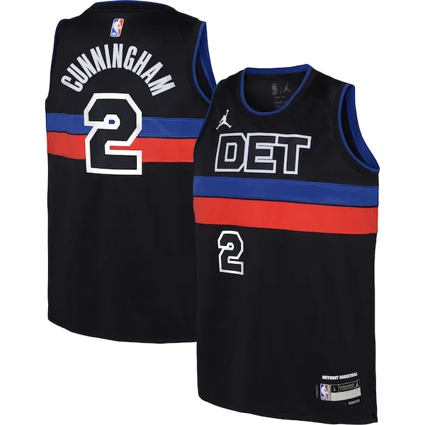Premium-Quality Cade Cunningham DET NBA Jersey - Black - Fan Favorite
