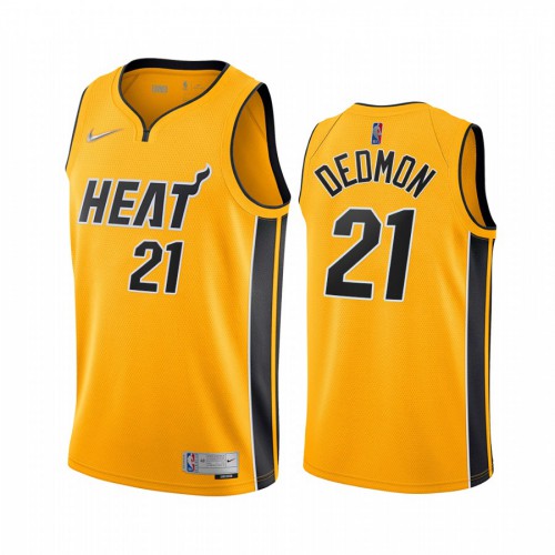 Miami Miami Heat #21 Dewayne Dedmon Yellow Youth NBA Swingman 2020-21 Earned Edition Jersey Youth