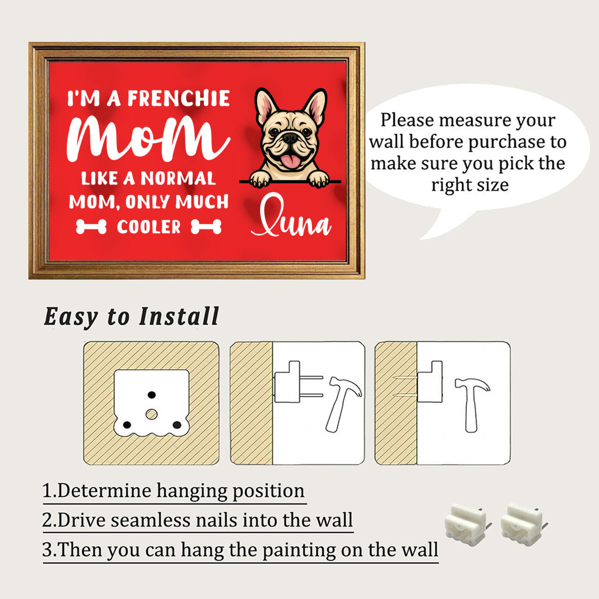 Frenchie MOM - Personalized Framed Poster • Wall Decoration