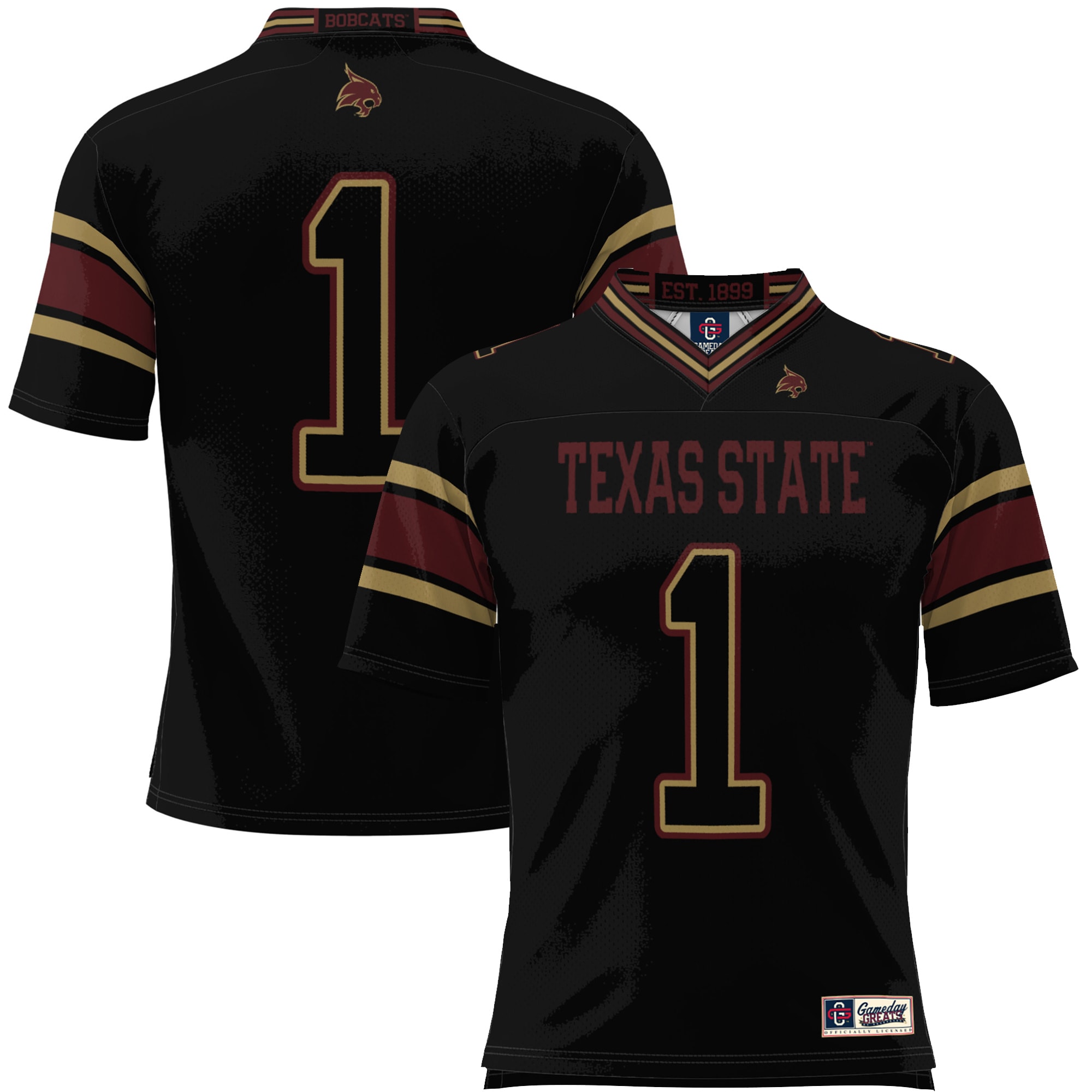 [Youth] Texas State Bobcats #1 Football Jersey - Black | Stadium Series 2026