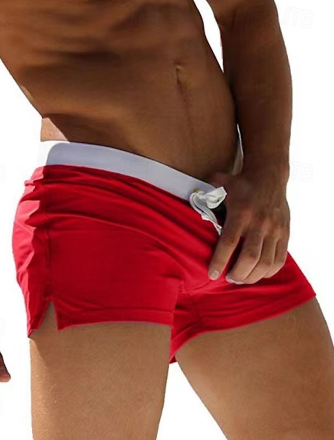 Men's Swim Thong Underwear Swim Briefs Solid Colored Drawstring Stretchy Breathable Bottoms Surfing Bikini Diving Summer