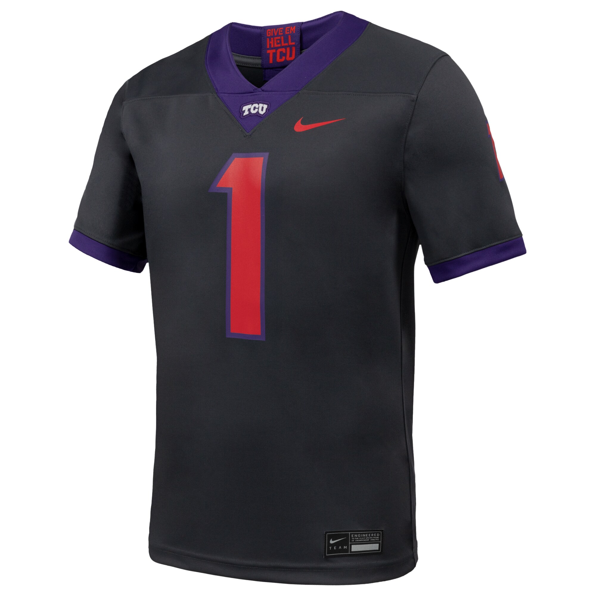 #1 TCU Horned Frogs Alternate Game Football Jersey - Anthracite