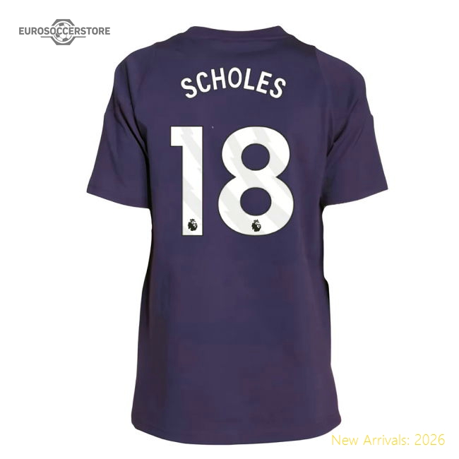 2025-2026 Man Utd Training Tee (Aurora Plum) Childrens (Scholes 18)
