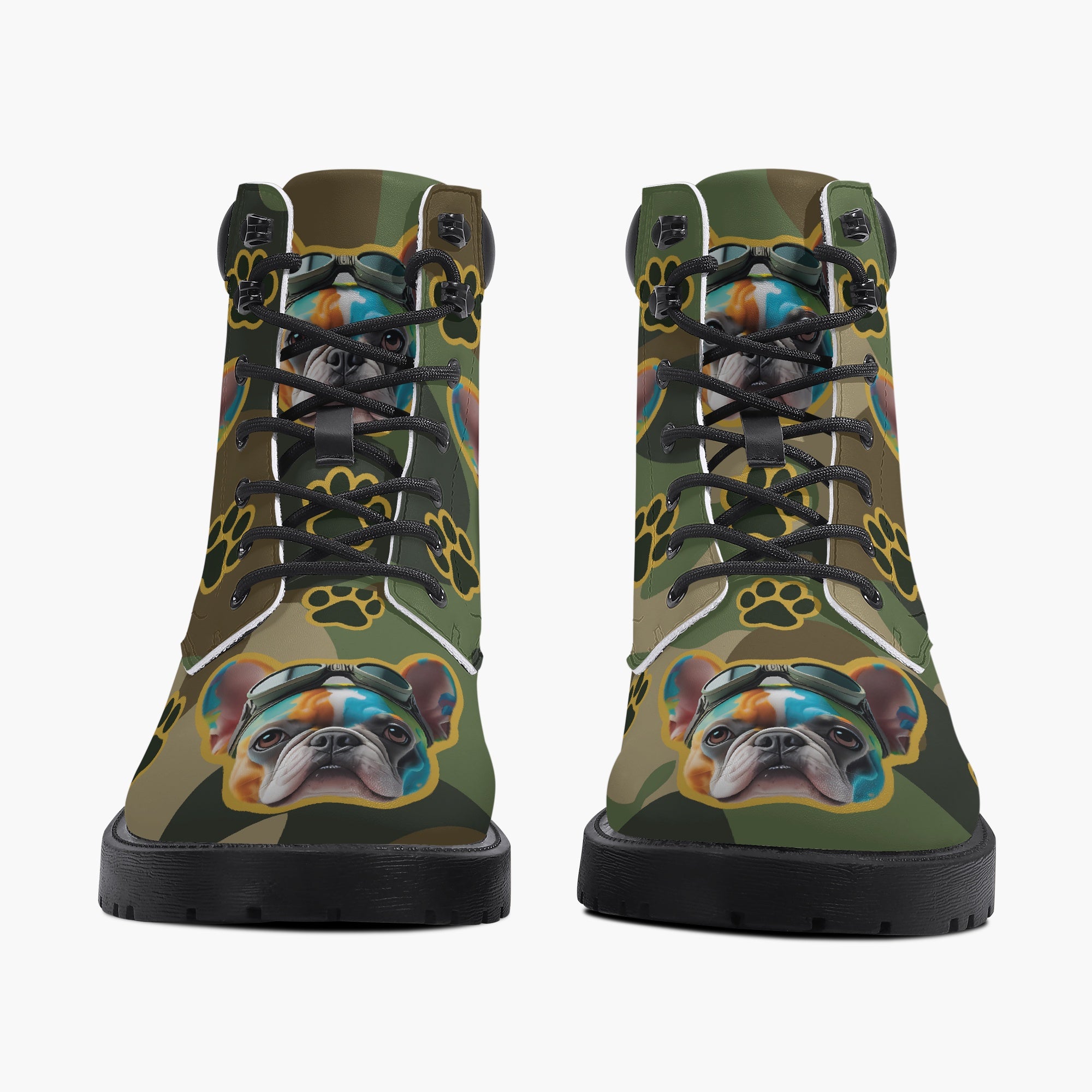 French Bulldog Themed Florenz - Everyday Casual Leather Boot Casual Wear