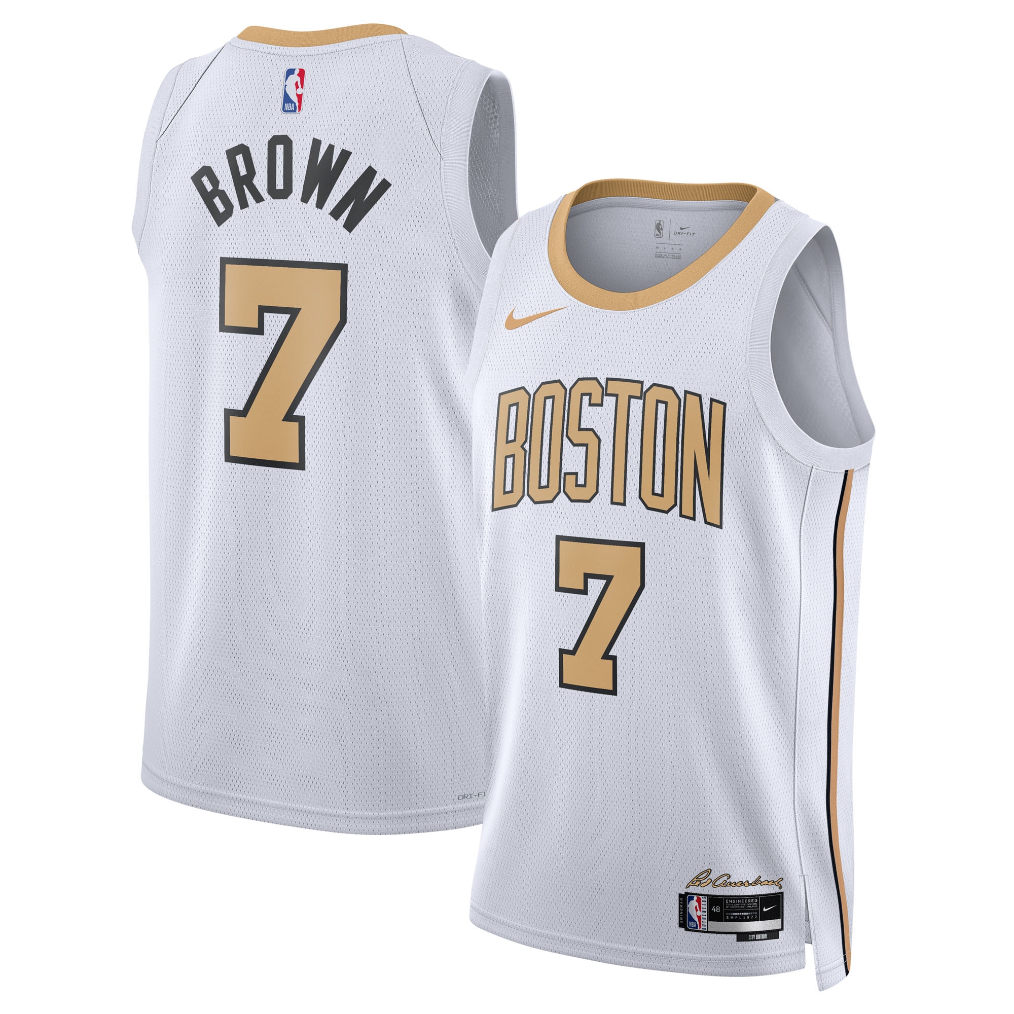 [JED] Youth Jaylen Brown #7 Boston Celtics 2025/26 Swingman Jersey - White - City Edition