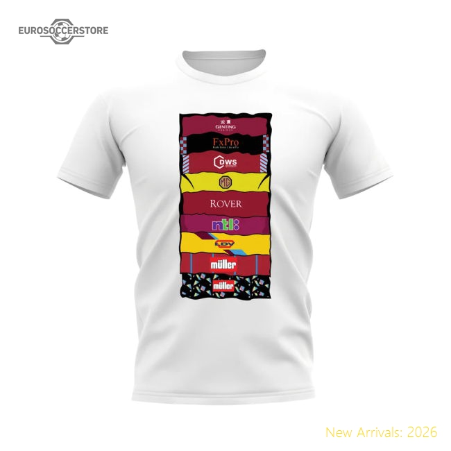 Aston Villa Shirt Sponsor History T-shirt (White)