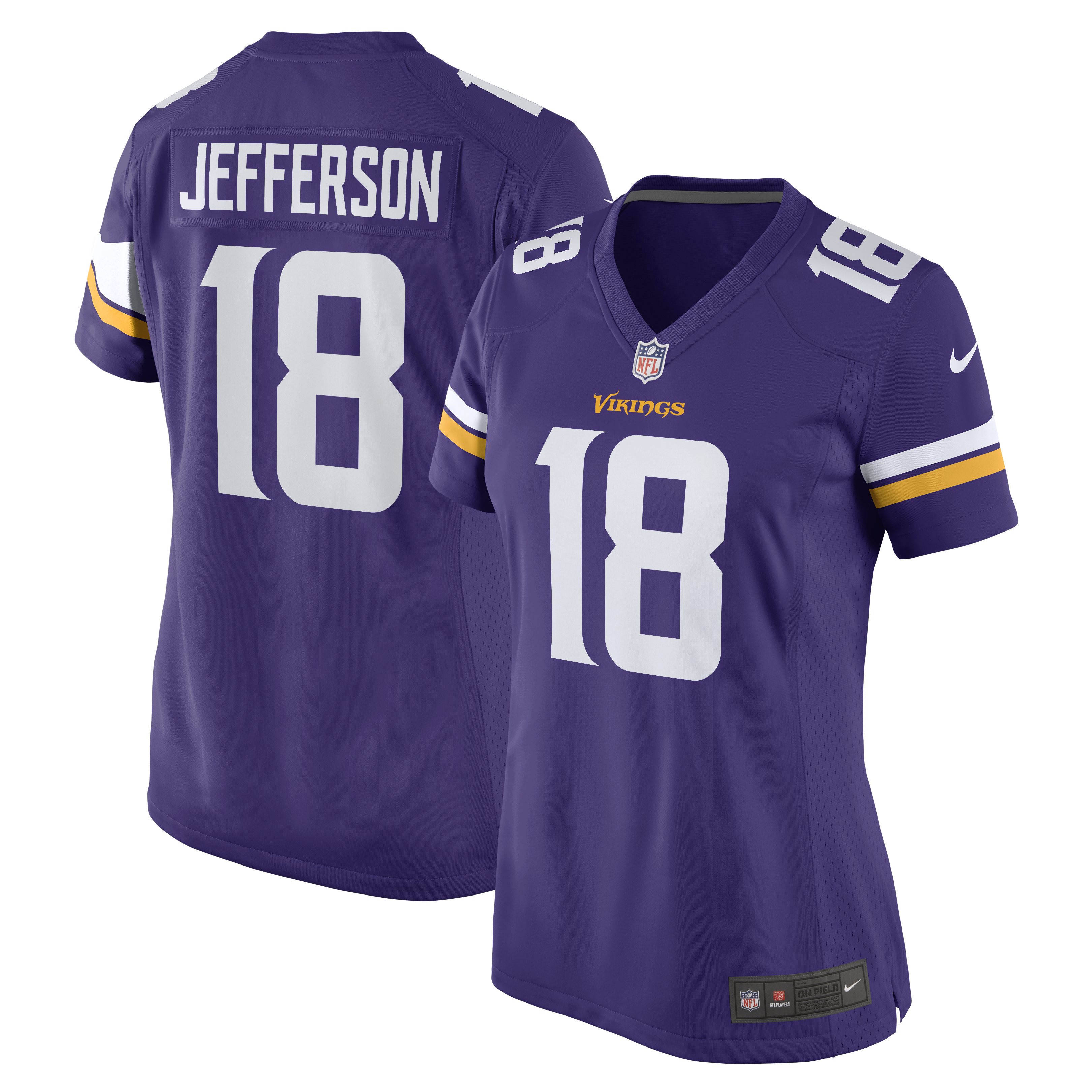 [SJH] Youth Justin Jefferson #18 Minnesota Vikings Women's Game Jersey - Purple