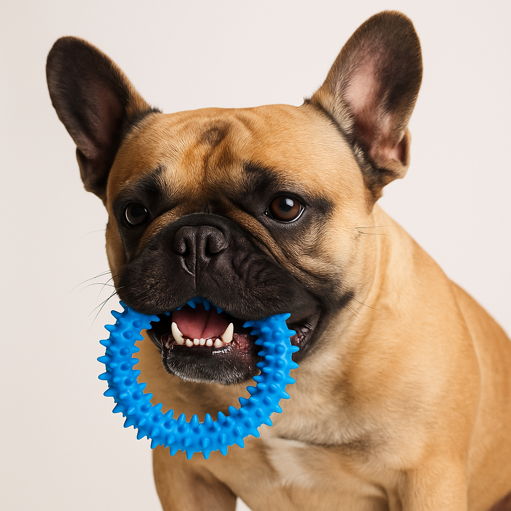 Weather-Resistant Spiklet Frenchie Spiked Chew Toy – Teeth Cleaning S...