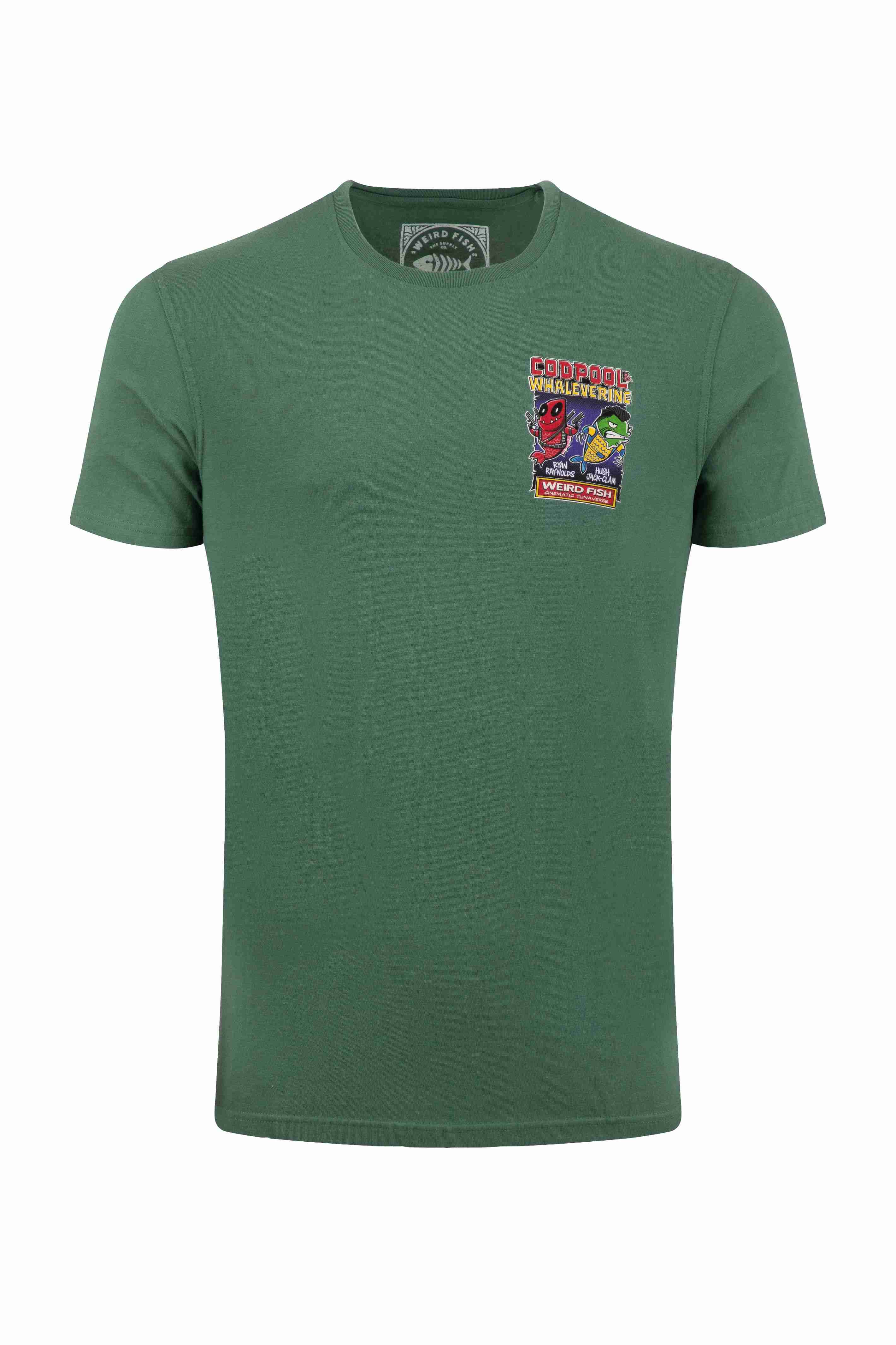 Codpool Back Print Artist T-Shirt Dusky Green