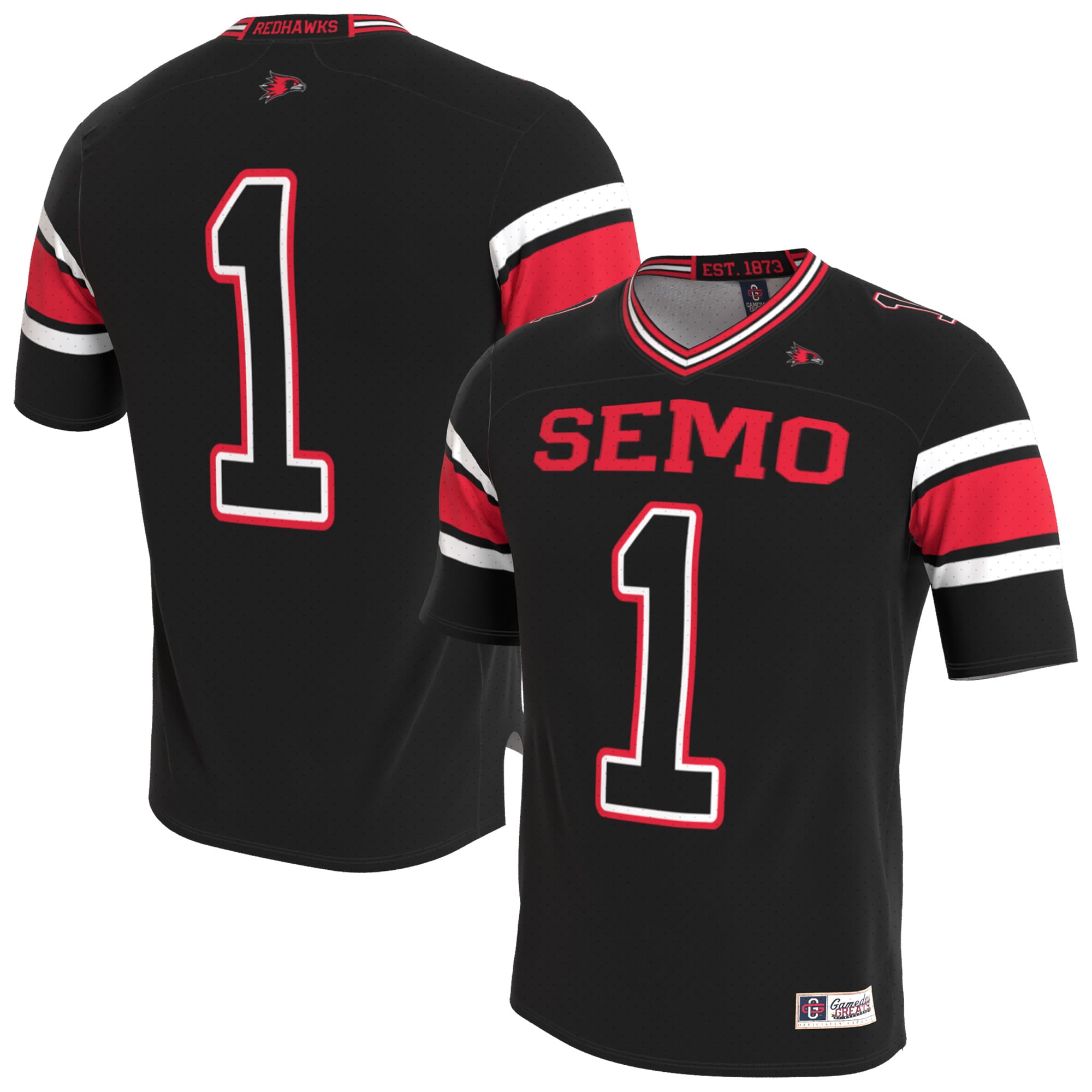 Youth Black SEMO Redhawks Lightweight Collegiate Football Blackout Fashion Jersey