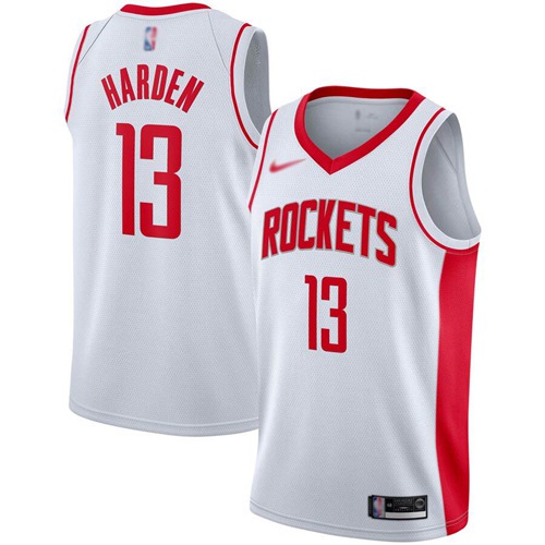 White Nike James Harden #13 Nuggets Jersey - High-Quality Polyester
