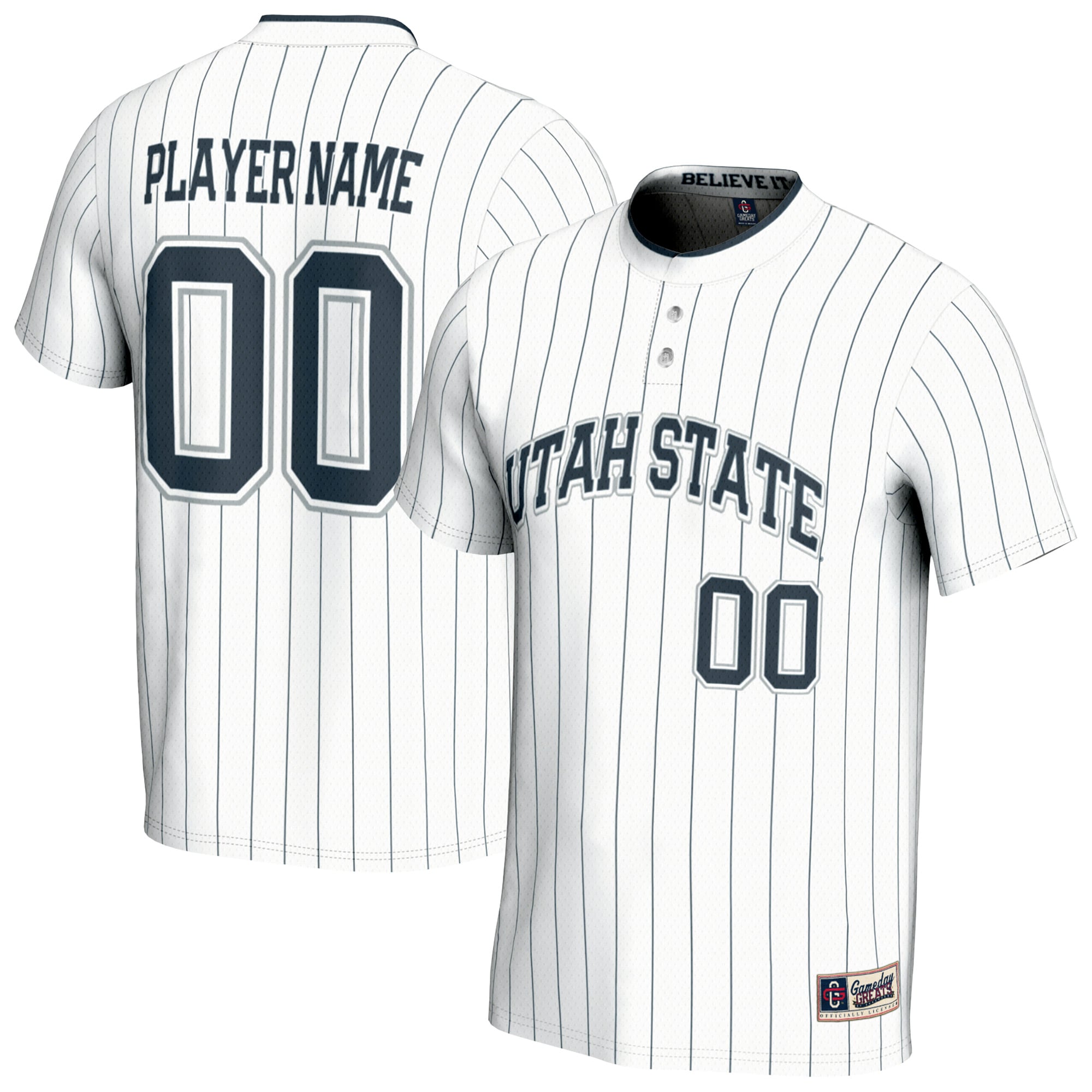 Utah State Aggies GameDay Greats Youth NIL Pick-A-Player Lightweight Softball Fashion Jersey - White