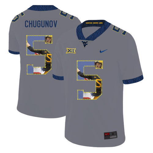 home jersey Men's None Chris Chugunov #5 Gray 2024 Football Jersey