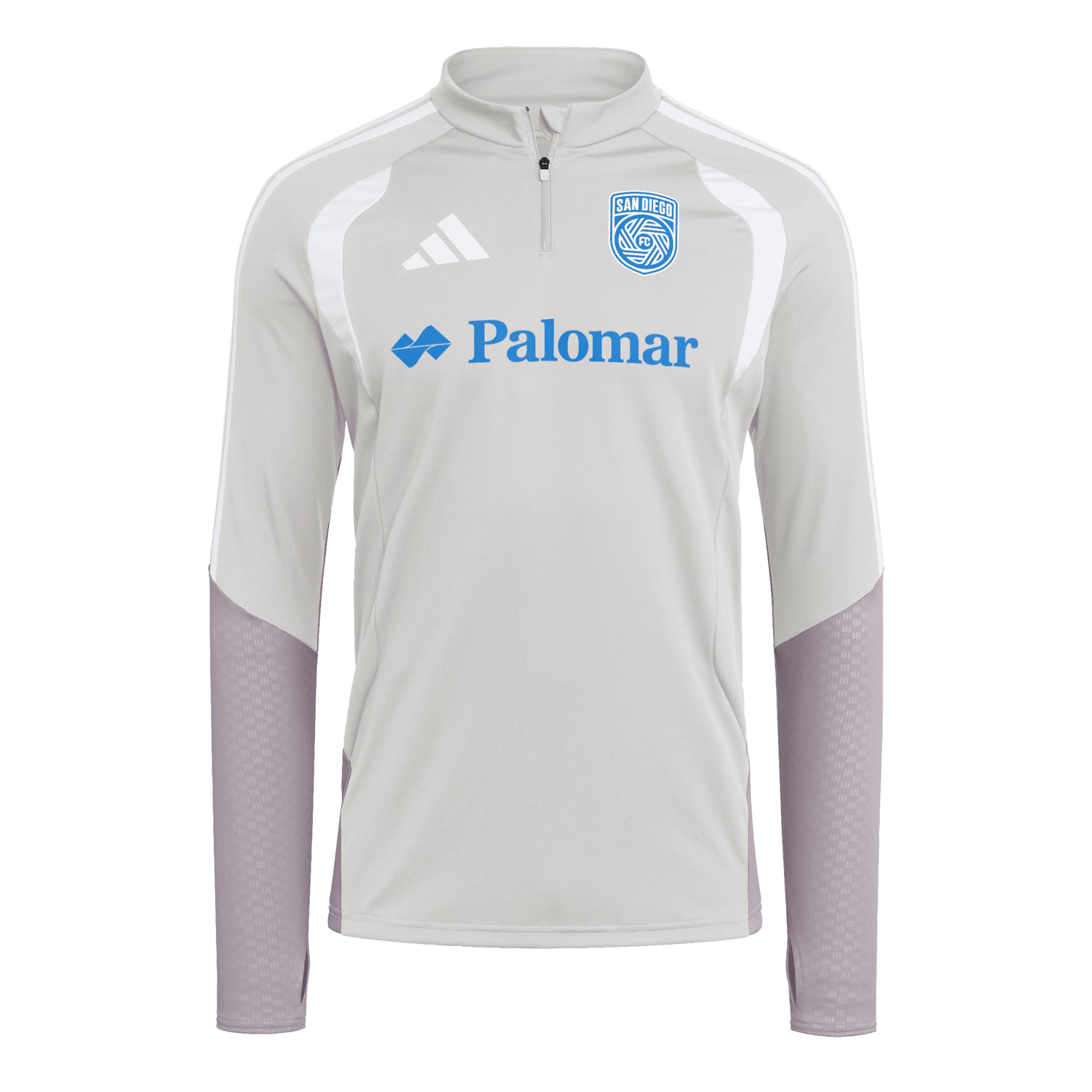 [SJH] San Diego FC 2026 Tiro Competition Quarter-Zip Training Jersey Top - Silver