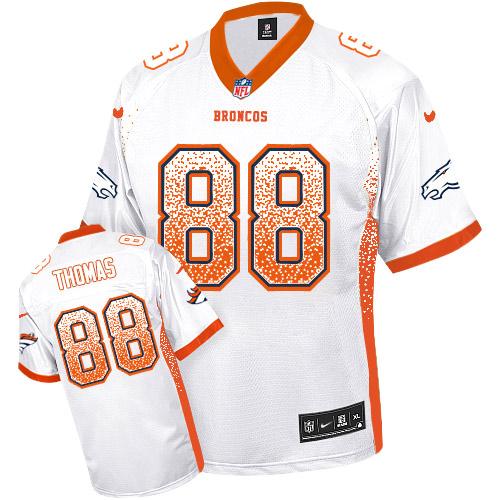 Authentic NFL W D B Broncos #88 Demaryius Thomas White Elite Jersey