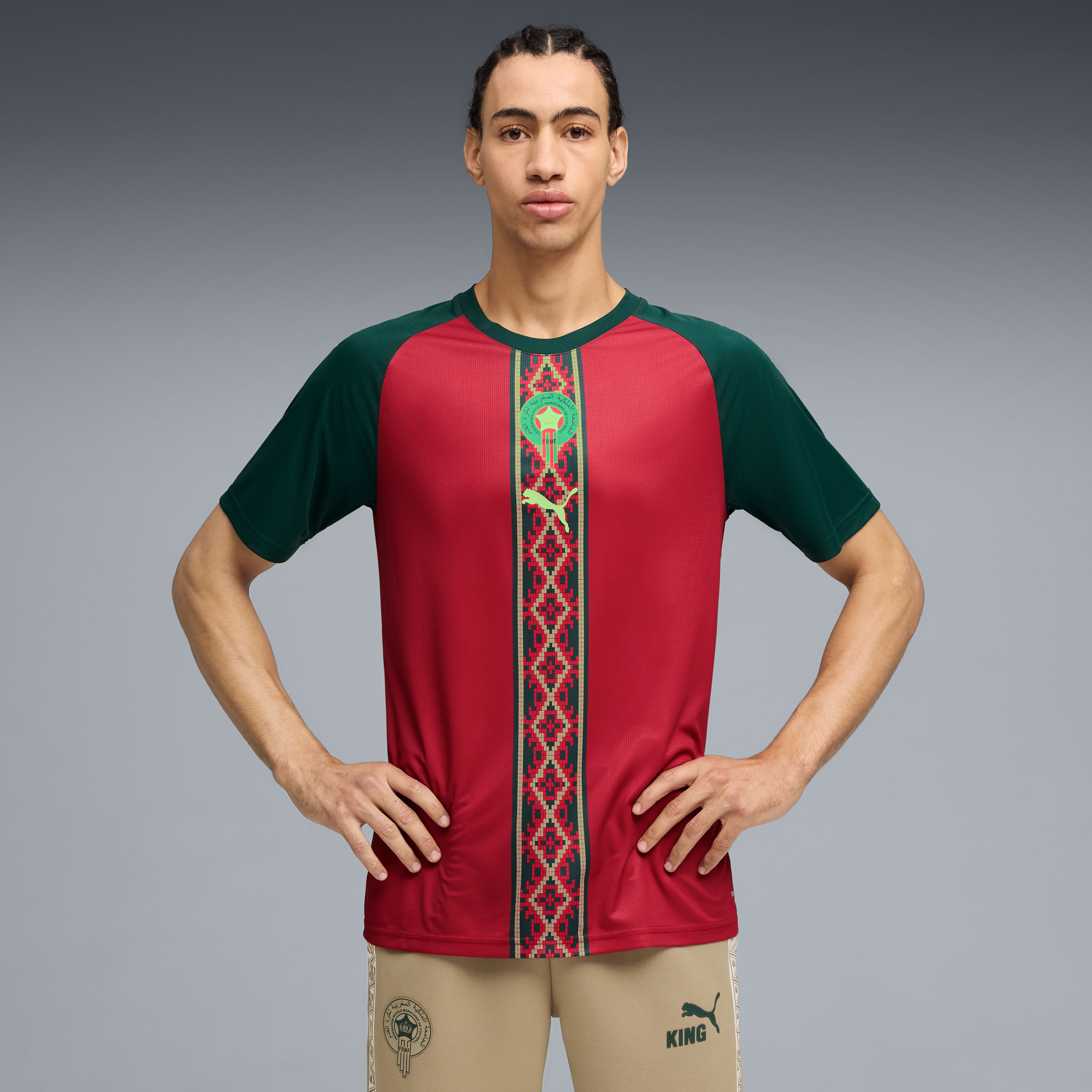 [LK] Morocco National Team 2026 Pre-Match Jersey Top - Crimson