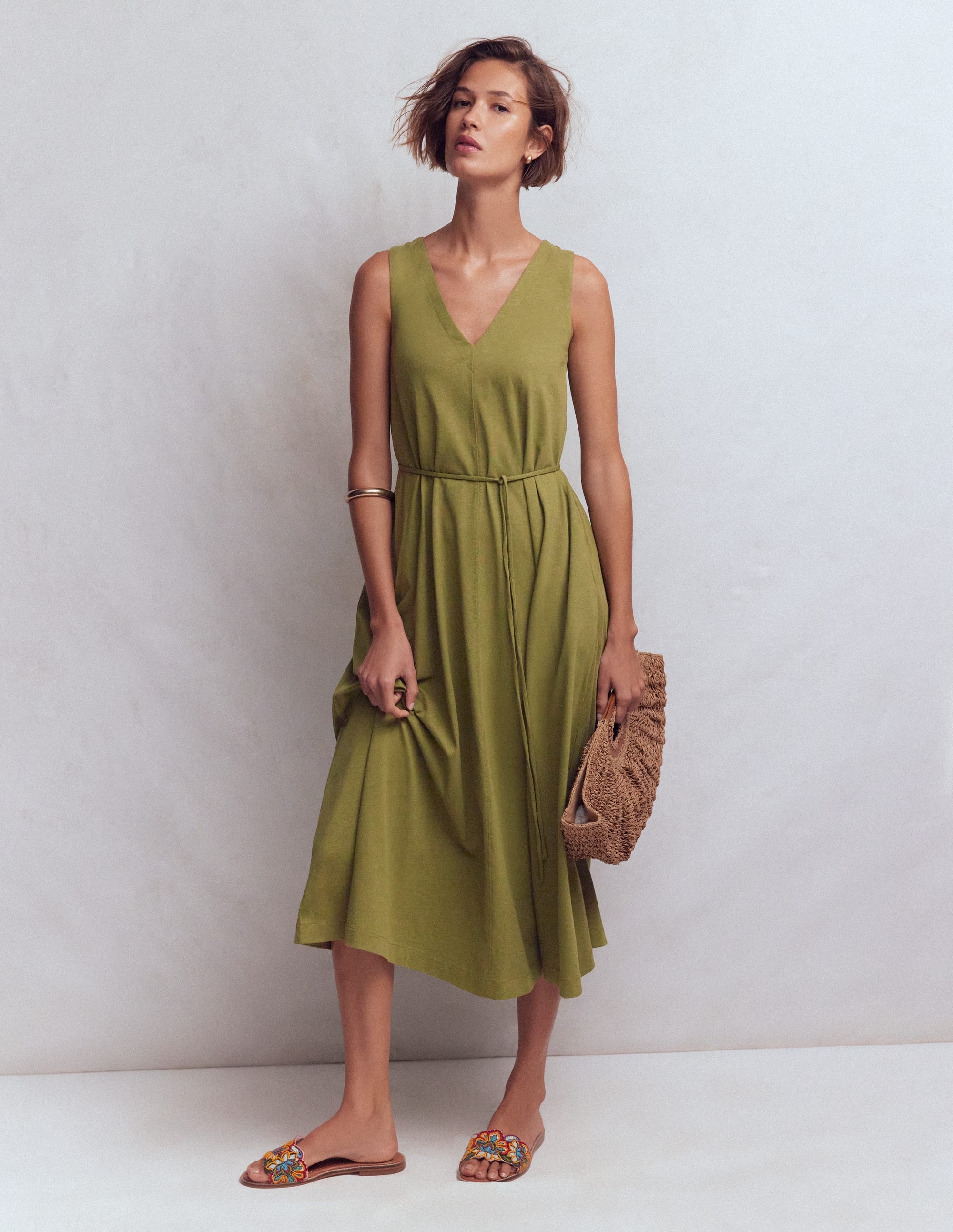 Mia V-neck Jersey Midi Dress