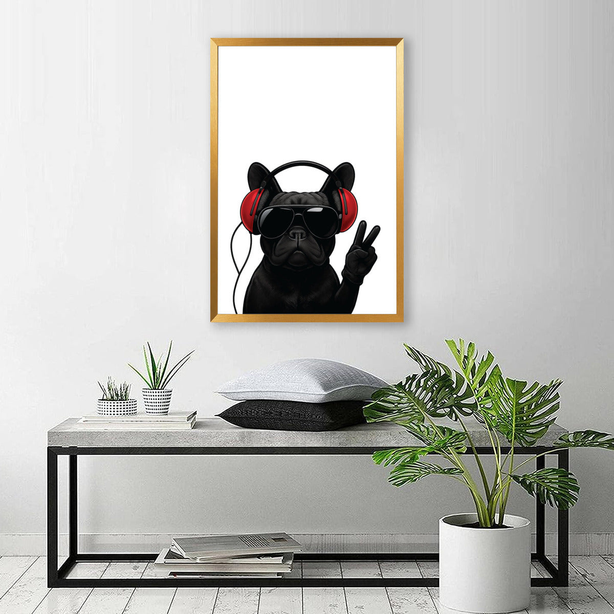 French Bulldog Calvin Vertical Framed Poster • Wall Decoration Durable Dog Item