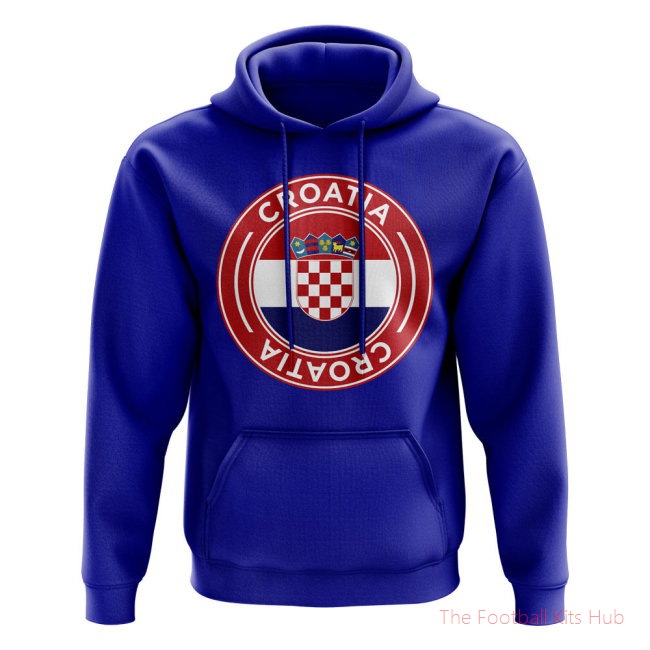 Men Croatia Football Badge Hoodie (Royal) UEFA Euro