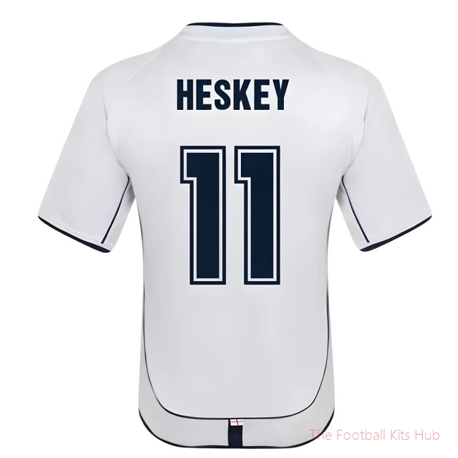 England 2002 Retro Football Shirt (Heskey 11)