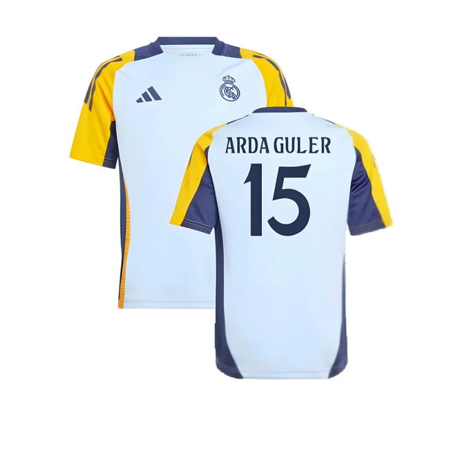 2024-2025 Real Madrid Training Shirt (Glow Blue) - Kids (Arda Guler...