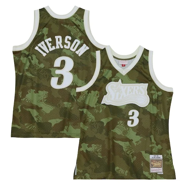 Durable Allen Iverson PHI NBA Jersey - Green - Licensed Product