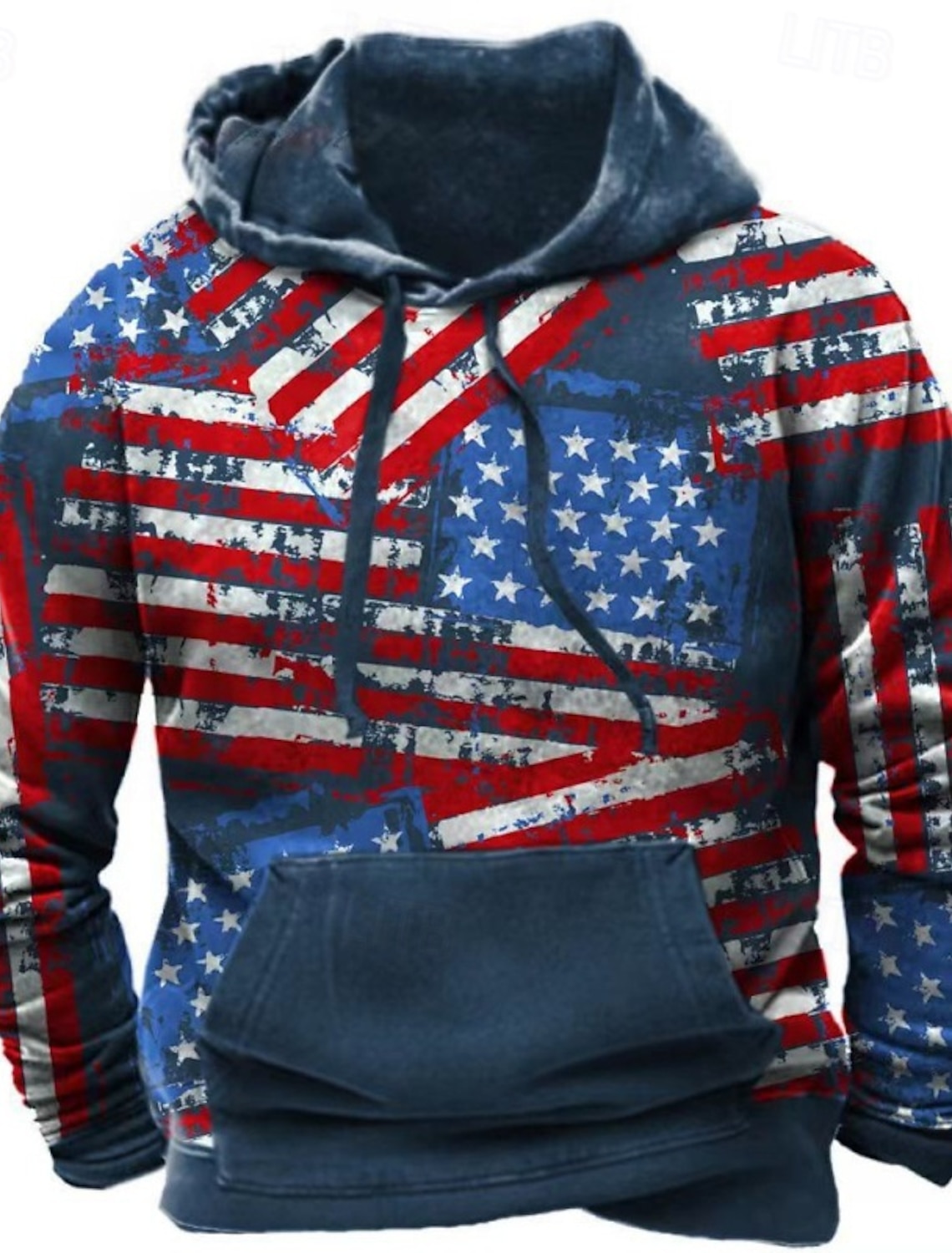 Men's Graphic American Flag Hoodie Pullover Printed Fashion Streetwear