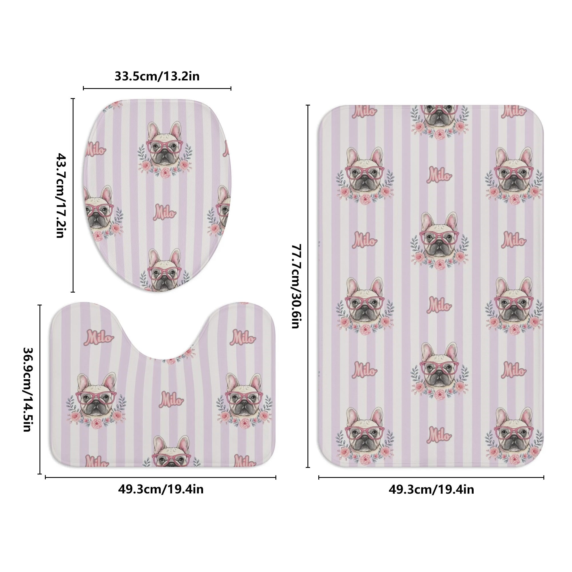 High-Quality Personalized Bathroom Set With Your Frenchie’s Name for ...