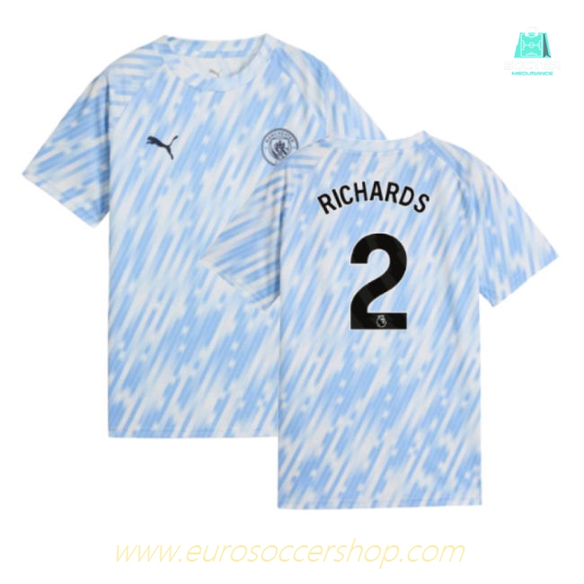 2025-2026 Man City Warm Up Jersey (Silver Sky) - Kids (Richards 2)