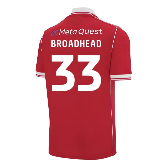 2025-2026 Wrexham Home Shirt (Kids) (Broadhead 33) | Premium Material