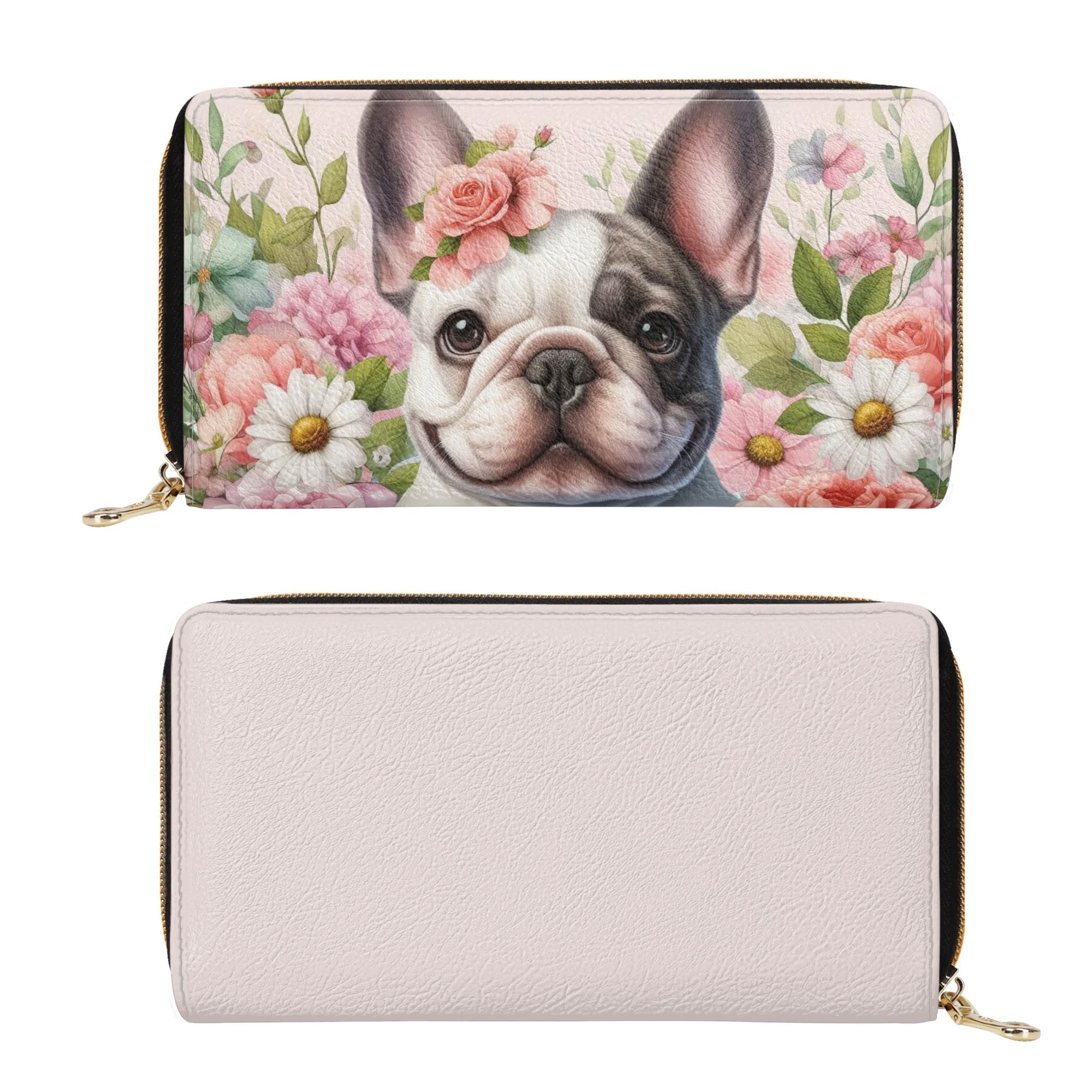 Gracie - Frenchie Lover Leather Zipper Wallet Casual Wear